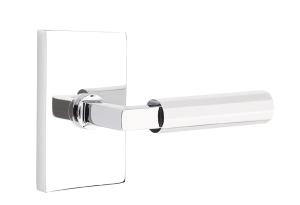 Emtek Select L Square Faceted Lever Modern Rectangular Rosette