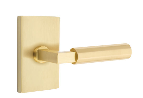 Emtek Select L Square Faceted Lever Modern Rectangular Rosette