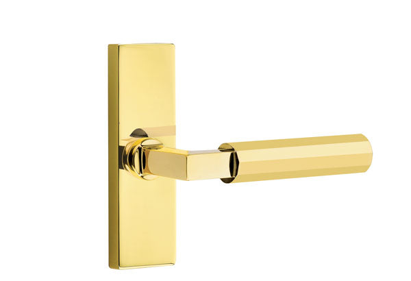 Emtek Stretto Narrow Trim Locksets with L-Square Faceted Lever