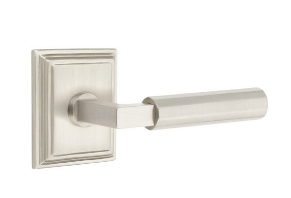 Emtek Select L Square Faceted Lever Wilshire Rosette
