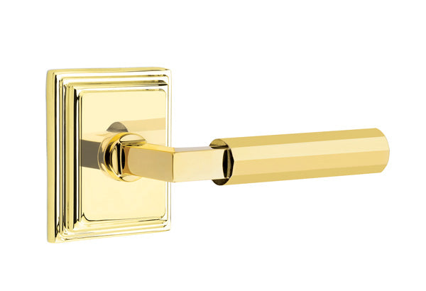 Emtek Select L Square Faceted Lever Wilshire Rosette