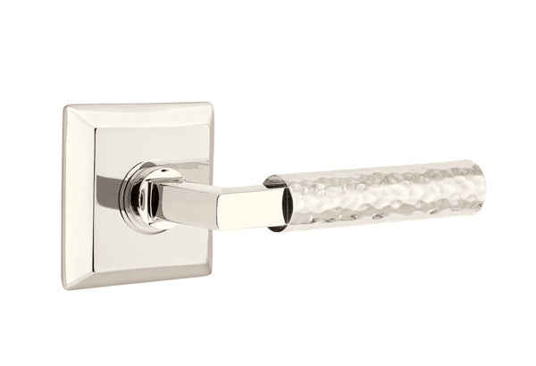 Emtek Select L Square Hammered Lever Quincy Rosette