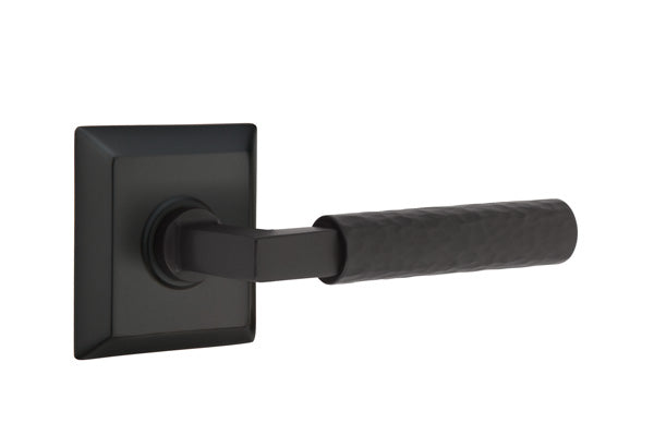 Emtek Select L Square Hammered Lever Quincy Rosette
