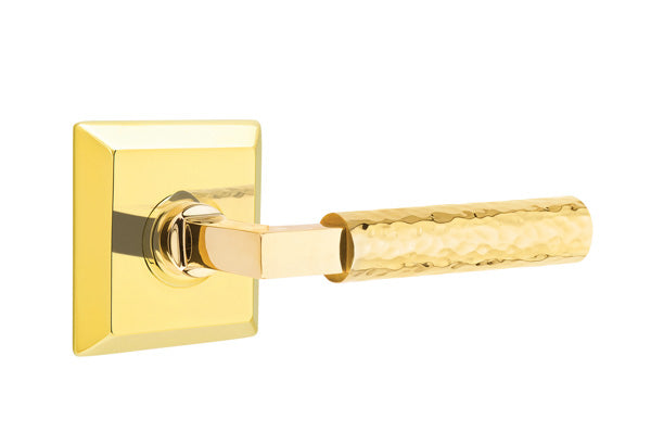 Emtek Select L Square Hammered Lever Quincy Rosette