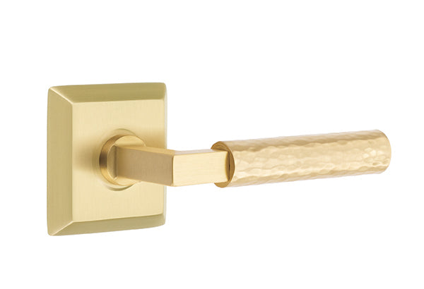 Emtek Select L Square Hammered Lever Quincy Rosette