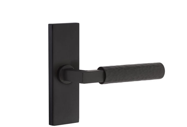 Emtek Stretto Narrow Trim Locksets with L-Square Hammered Lever