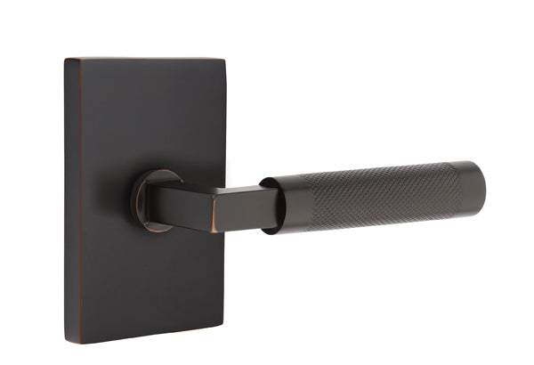 Emtek Select L Square Knurled Lever Modern Rectangular Rosette