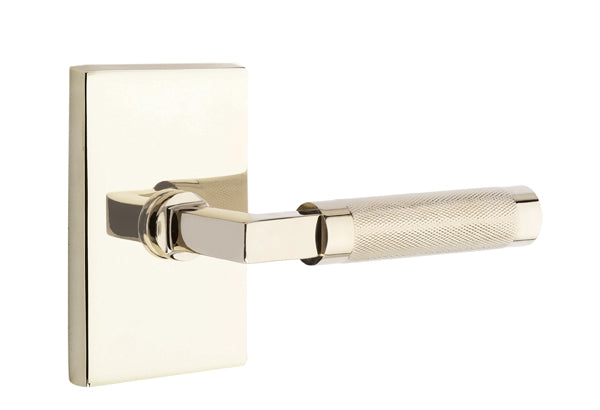 Emtek Select L Square Knurled Lever Modern Rectangular Rosette