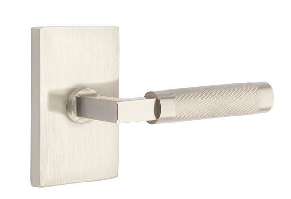 Emtek Select L Square Knurled Lever Modern Rectangular Rosette