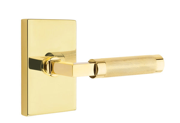 Emtek Select L Square Knurled Lever Modern Rectangular Rosette
