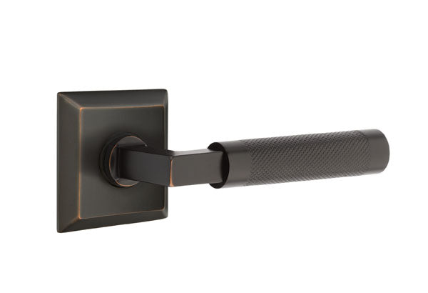 Emtek Select L Square Knurled Lever Quincy Rosette