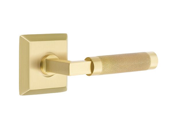 Emtek Select L Square Knurled Lever Quincy Rosette