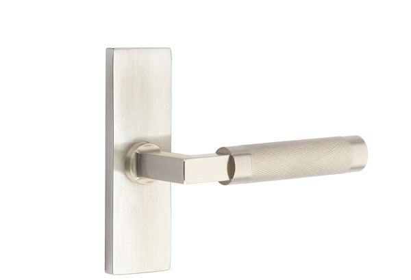 Emtek Stretto Narrow Trim Locksets with L-Square Knurled Lever