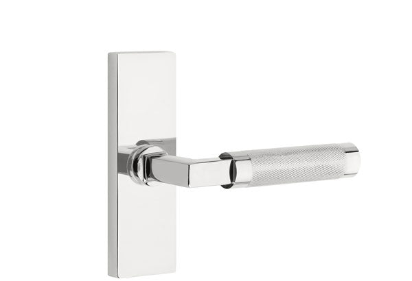 Emtek Stretto Narrow Trim Locksets with L-Square Knurled Lever