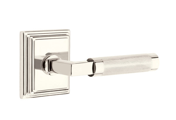 Emtek Select L Square Knurled Lever Wilshire Rosette