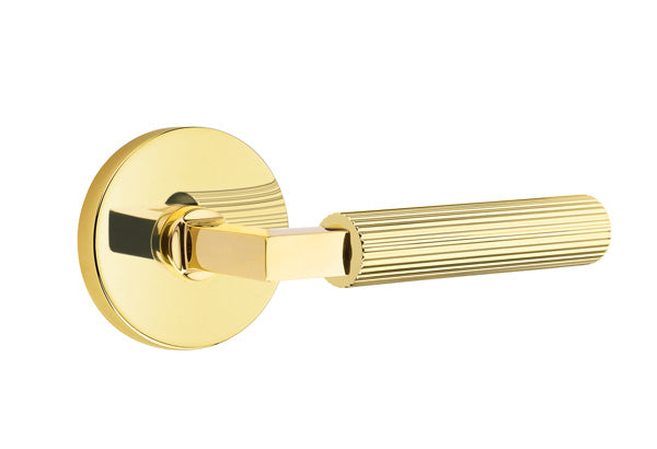 Emtek Select L Square Straight Knurled Lever Disk Rosette