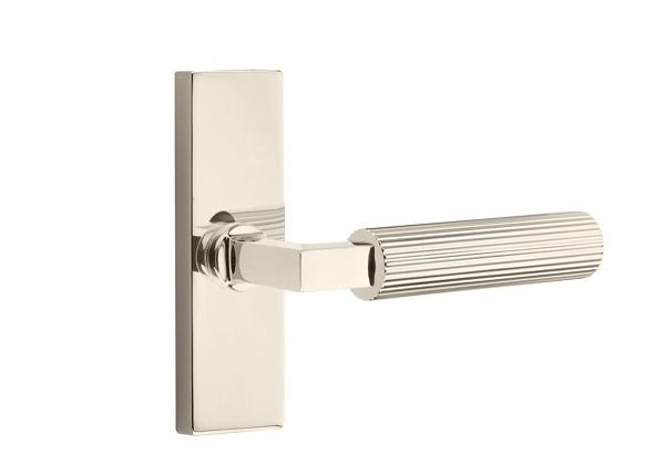 Emtek Stretto Narrow Trim Locksets with L-Square Straight Knurled Lever