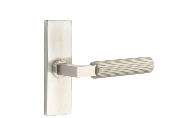 Emtek Stretto Narrow Trim Locksets with L-Square Straight Knurled Lever