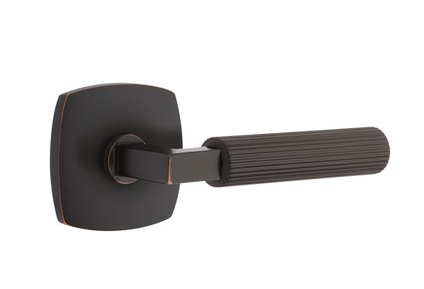 Emtek Select L Square Straight Knurled Lever Urban Modern Rosette