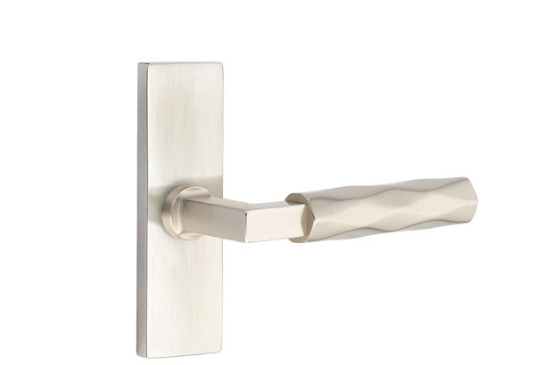 Emtek Stretto Narrow Trim Locksets with L-Square Straight Knurled Lever