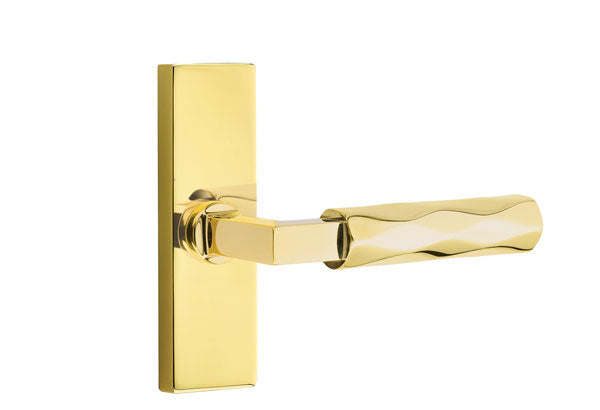Emtek Stretto Narrow Trim Locksets with L-Square Straight Knurled Lever