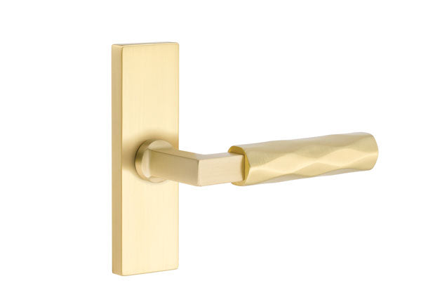 Emtek Stretto Narrow Trim Locksets with L-Square Straight Knurled Lever