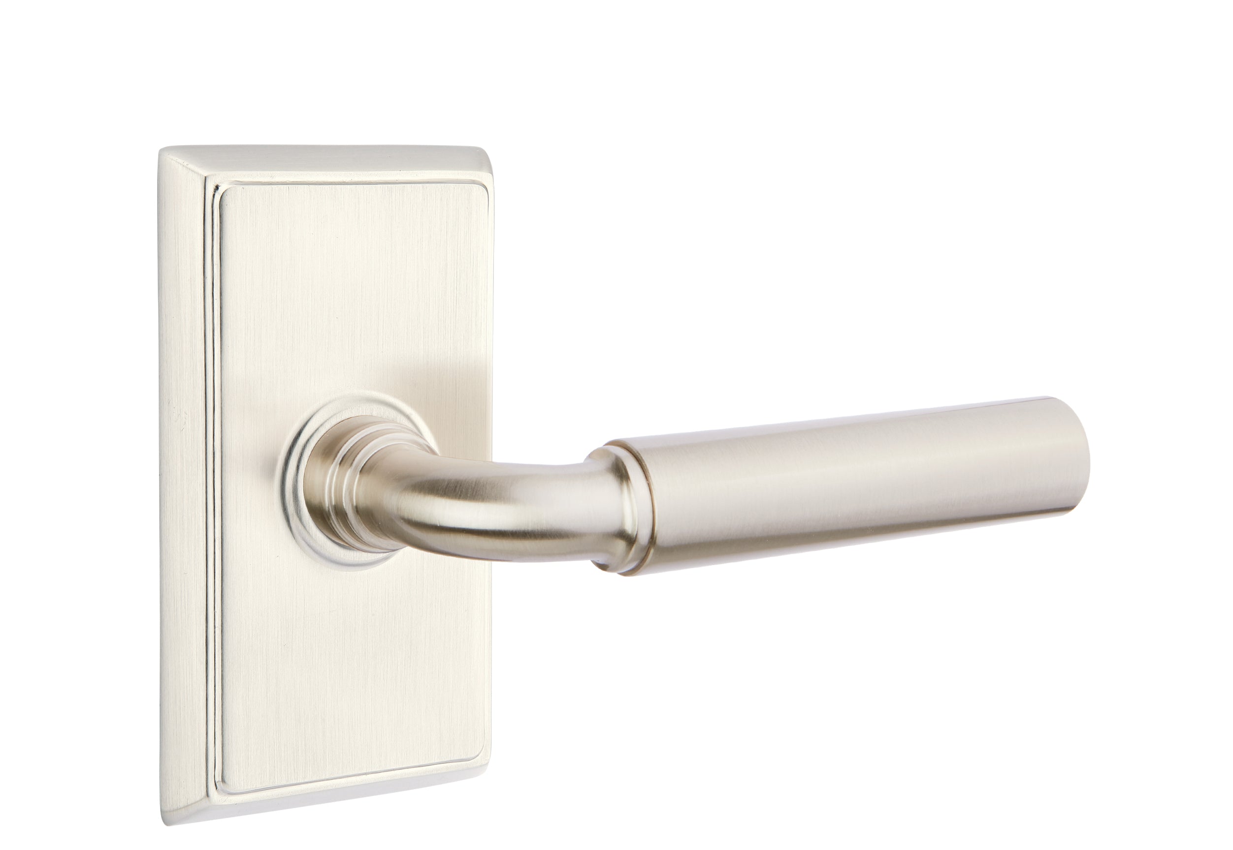 Emtek Manning Lever with Rectangular Rosette - Classic Brass