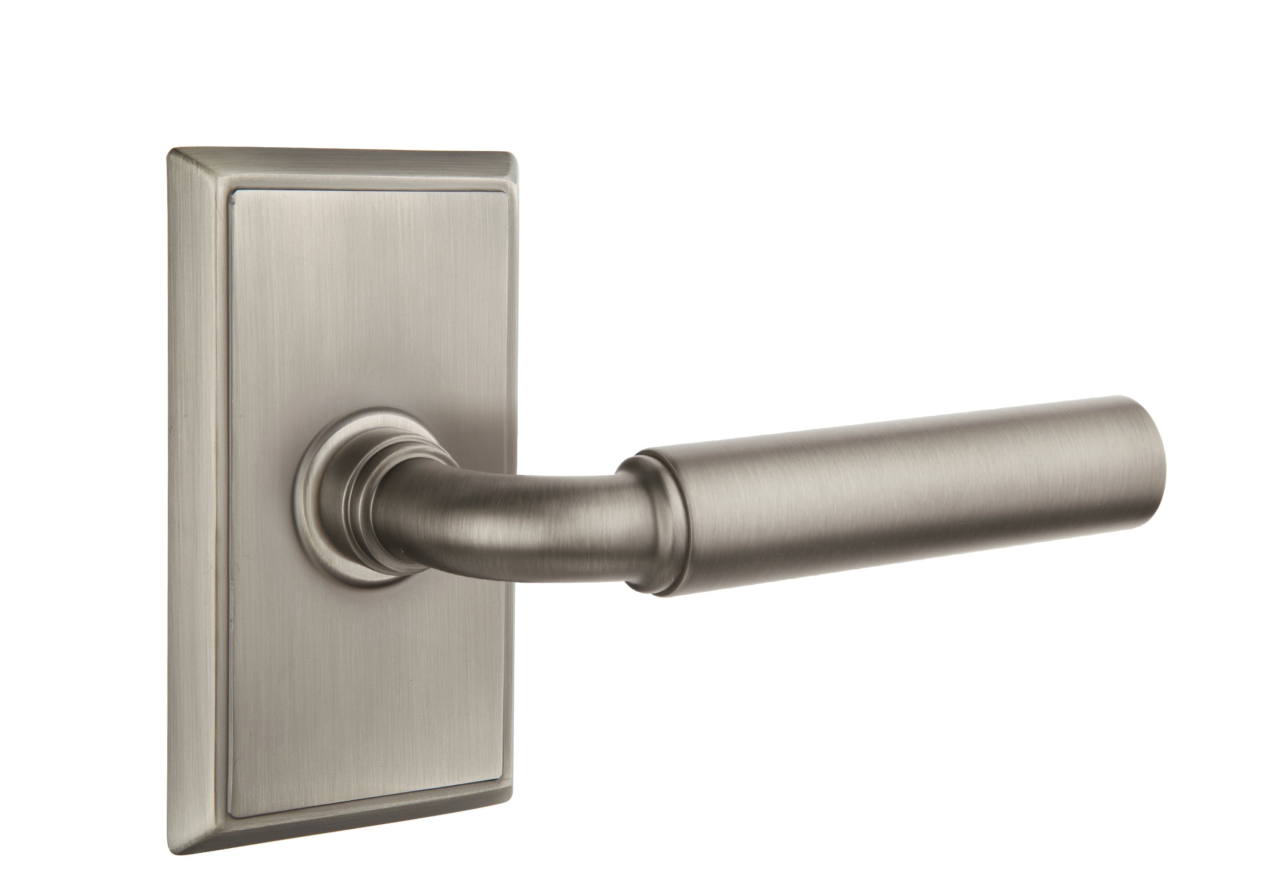 Emtek Manning Lever with Rectangular Rosette - Classic Brass