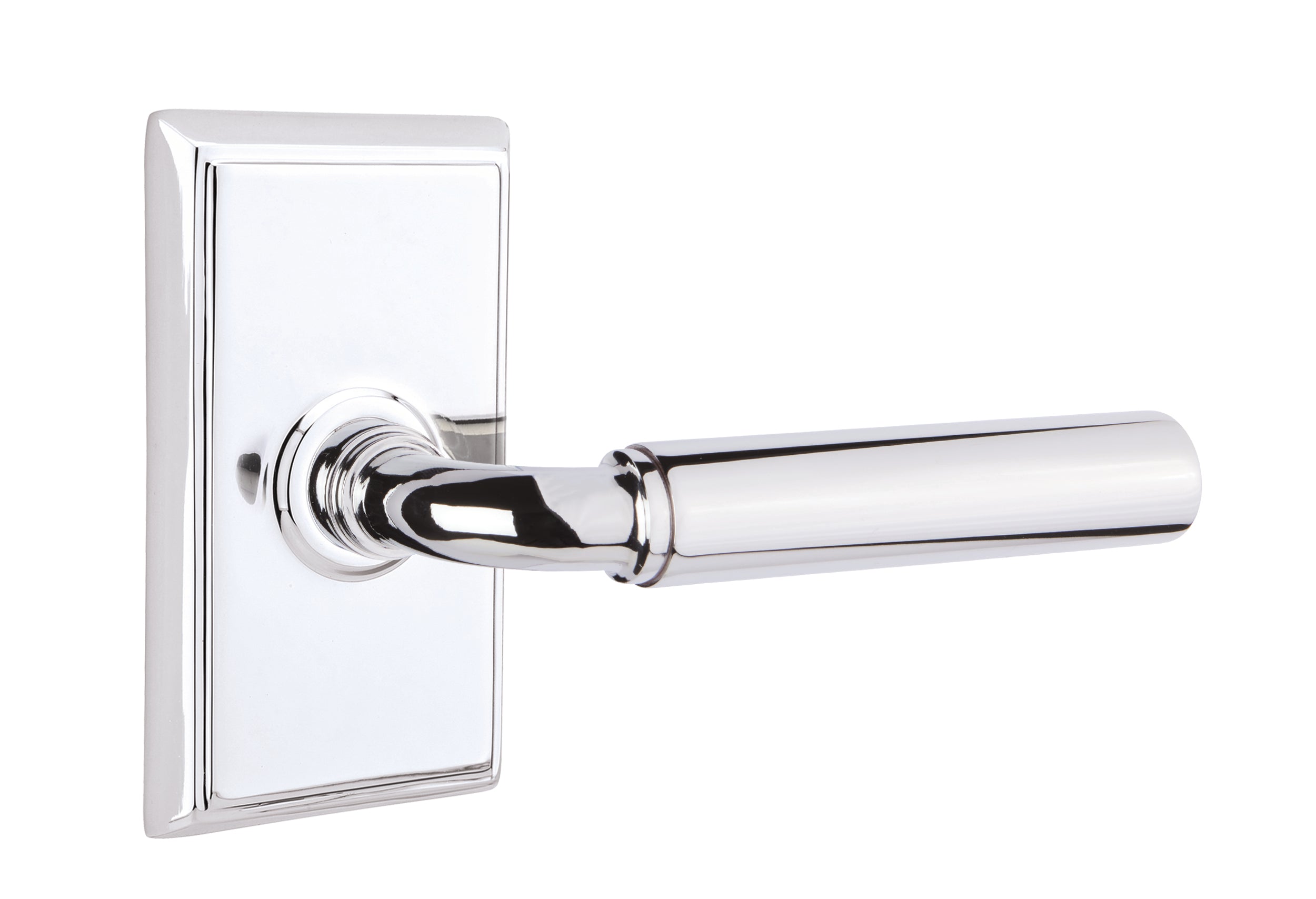 Emtek Manning Lever with Rectangular Rosette - Classic Brass