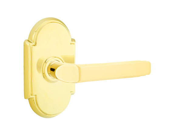 Emtek Milano Lever with Style 8 Rosette - Classic Brass