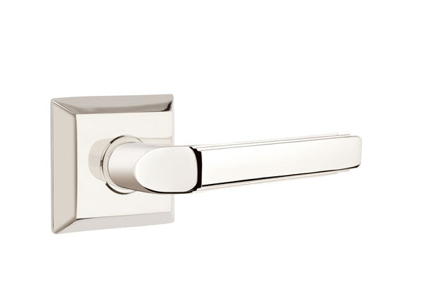 Emtek Milano Lever with Quincy Rosette - Classic Brass