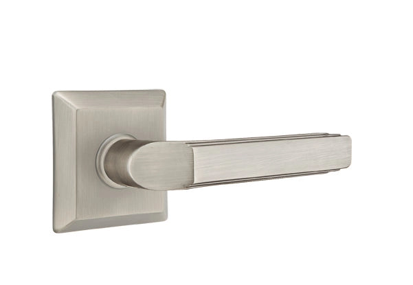 Emtek Milano Lever with Quincy Rosette - Classic Brass