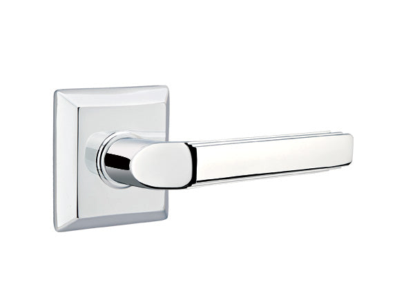 Emtek Milano Lever with Quincy Rosette - Classic Brass
