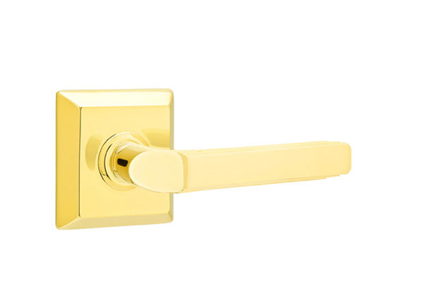 Emtek Milano Lever with Quincy Rosette - Classic Brass