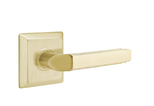 Emtek Milano Lever with Quincy Rosette - Classic Brass