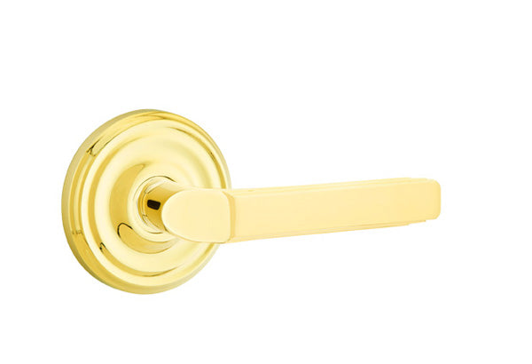 Emtek Milano Lever with Regular Rosette - Classic Brass