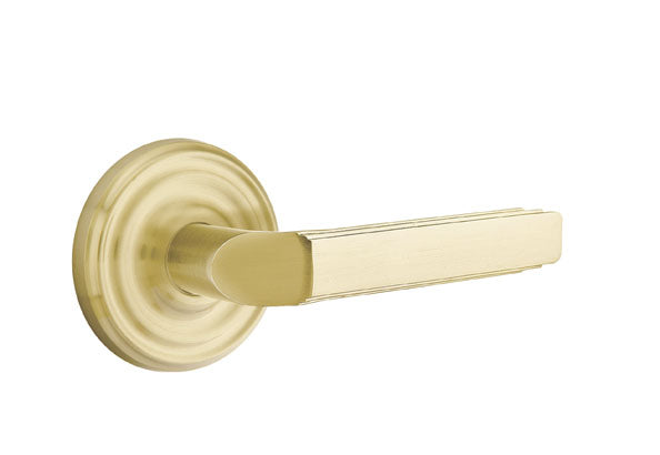 Emtek Milano Lever with Regular Rosette - Classic Brass