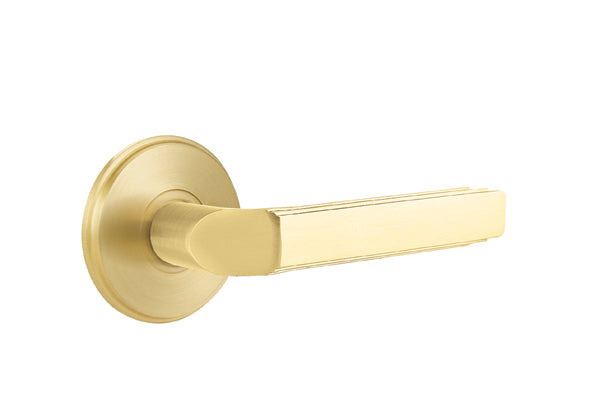 Emtek Milano Lever with Watford Rosette - Classic Brass