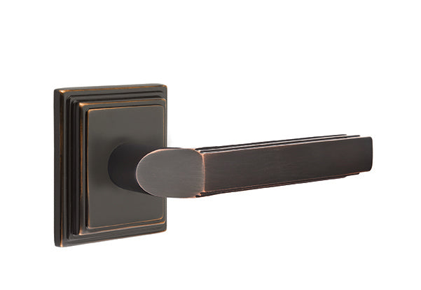 Emtek Milano Lever with Wilshire Rosette - Classic Brass