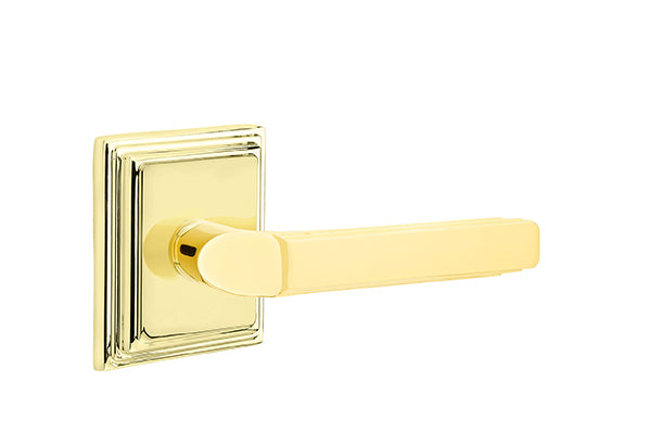 Emtek Milano Lever with Wilshire Rosette - Classic Brass