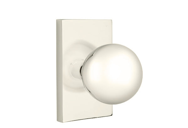 Emtek Orb Knob with Modern Rectangular Rosette