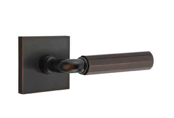 Emtek Select R-Bar Faceted Lever Square Rosette