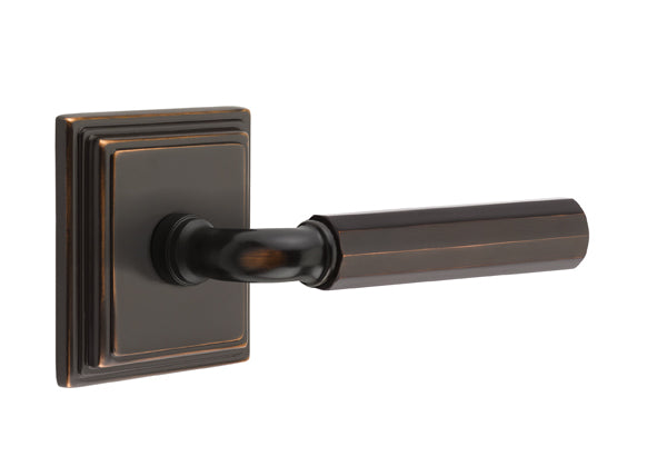 Emtek Select R-Bar Faceted Lever Wilshire Rosette