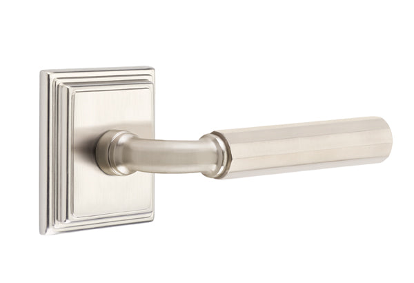 Emtek Select R-Bar Faceted Lever Wilshire Rosette