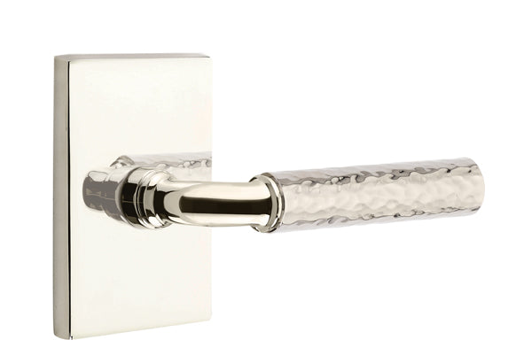 Emtek Select R-Bar Hammered Lever Modern Rectangular Rosette