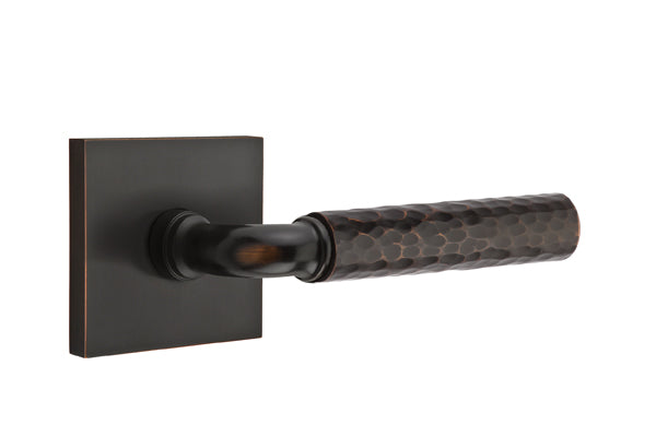 Emtek Select R-Bar Hammered Lever Square Rosette