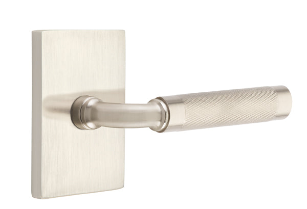 Emtek Select R-Bar Knurled Lever Modern Rectangular Rosette