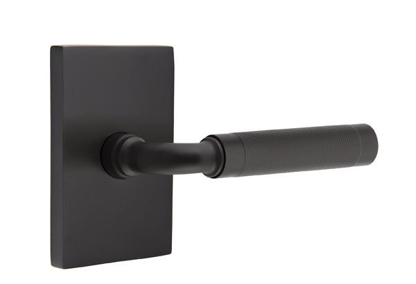Emtek Select R-Bar Knurled Lever Modern Rectangular Rosette