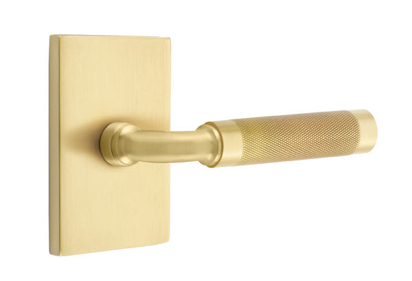 Emtek Select R-Bar Knurled Lever Modern Rectangular Rosette