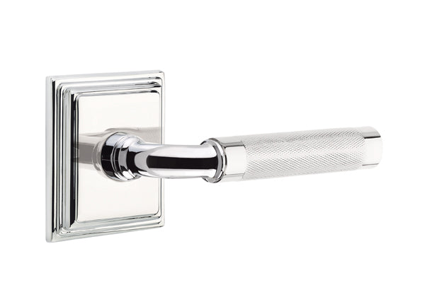 Emtek Select R-Bar Knurled Lever Wilshire Rosette